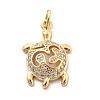 Rack Plating Brass with Cubic Zirconia Pendants KK-Q017-01A-G-1