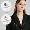 CHGCRAFT 6Pcs 6 Style Long Chain Tassel Dangle Alloy Brooches JEWB-CA0001-11-5