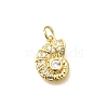 Brass Micro Pave Clear Cubic Zirconia Pendants KK-Q040-08G-1