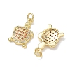 Brass Micro Pave Orange Red Cubic Zirconia Pendants KK-T085-21F-G-2