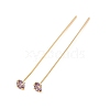 Brass Micro Pave Cubic Zirconia Stud Earring Findings CU-CBA4618-01G-07-1