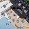 20Pcs 2 Colors Flower Zinc Alloy & Rhinestone & Glass Rivets BUTT-NB0001-83-4