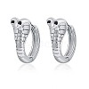 Cubic Zirconia Snake Hinged Hoop Earrings JE995A-1