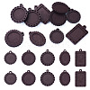 10Pcs 5 Styles Wood Pendant Cabochon Settings WOOD-TA0003-05-2