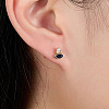 Cubic Zirconia Horse Eye Stud Earrings LS2614-7-2