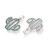 Brass Micro Pave Cubic Zirconia Pendants KK-N257-71P-2