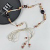 Bohemian Ethnic Style Resin & Wood Barrel Beads Braided Waxed Cord Wrap Waist Belts for Women FS-WG58A7E-01-1