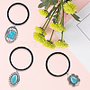 3Pcs 3 Styles Rubber & Synthetic Turquoise Elastic Hair Accessories AJEW-CY0001-75-7