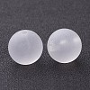 White Transparent Acrylic Frosted Round Beads X-PL725-2