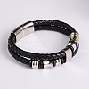 Braided Leather Cord Bracelets BJEW-L497-21B-2