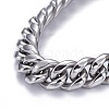 Tarnish Resistant Men's 304 Stainless Steel Cuban Link Chain Bracelets BJEW-P263-B02-P-2