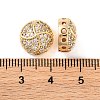 Brass Micro Pave Clear Cubic Zirconia Beads KK-S389-26G-3