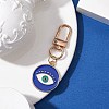 Flat Round with Evil Eye Alloy Enamel Pendant Decorations HJEW-JM02408-03-2