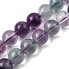Natural Rainbow Fluorite Round Bead Strands G-P070-31-10mm-2