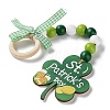 Saint Patrick's Day Wood Pendant Decoration HJEW-G023-02C-3