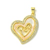 Mother's Day Real 18K Gold Plated Brass Micro Pave Clear Cubic Zirconia Pendants KK-H472-13G-01-1