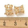 Rack Plating Brass Micro Pave Cubic Zirconia Beads KK-K386-04G-01-2