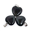 Valentine's Day Natural Obsidian Pendants PW-WG34610-12-1