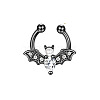 316L Stainless Steel Clear Cubic Zirconia Halloween Bat Clip-on Nose Septum Rings WG4B0C3-04-5