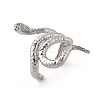 Snake Alloy Open Cuff Bangles for Women BJEW-A027-02P-4