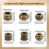 GOMAKERER 60Pcs 6 Styles Tibetan Style European Beads FIND-GO0001-27-2