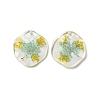 Inner Dried Flower Transparent Resin Pendants LS-RESI-A043-04C-1