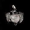 Natural Quartz Crystal Heart Pendants KK-K331-01AS-07-3