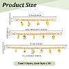 3Pcs 3 Styles Fruit Alloy Chains Bag Extender Chains AJEW-PH01583-2