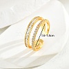 Floral Double-layer Zirconia Ring for Women Party Gift LB8033-1-1