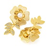 304 Stainless Steel Micro Pave Clear Cubic Zirconia Flower Stud Earrings for Women EJEW-U023-02G-3