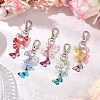 5Pcs 5 Colors Butterfly Alloy Enamel Pendant Decorations HJEW-JM02902-1