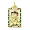 Brass Micro Pave Cubic Zirconia Pendants with Enamel KK-H458-03G-20-1