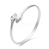 Non-Tarnish 304 Stainless Steel Double Hands Hug Open Cuff Bangle BJEW-L682-003P-3