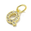 Letter Brass Micro Pave Clear Cubic Zirconia Pendants KK-K354-06G-Q-2