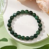 Round Natural African Jade Beads Stretch Bracelets for Women BJEW-JB11404-1