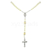 Cross & Virgin Mary Alloy Rosary Bead Necklaces NJEW-JN05123-05-2