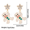 Christmas Alloy Dangle Stud Earrings FS-WG10992-09-1