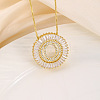 Brass Pave Clear Cubic Zirconia Ring with Letter Pendant Box Chain Necklaces FS-WG44D8C-15-1