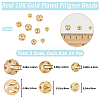 Beebeecraft 42Pcs 3 Style Brass Filigree Beads KK-BBC0010-67-2