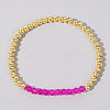 Colorful Birthstone Faceted Bicone & Brass Beaded Stretch Bracelets for Women RJ7989-10-1