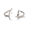 Clear Cubic Zirconia Twist Heart Stud Earrings EJEW-K093-17P-2