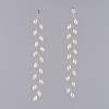 Electroplate Glass Beads Dangle Stud Earrings EJEW-JE03820-5
