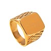 Rectangle 304 Stainless Steel Finger Rings FS-WGF3CA3-01-5