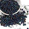6/0 Electroplated Iris Round Glass Seed Beads X-SEED-A009-4mm-604-1