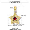 Brass Pave Red Cubic Zirconia Pendants CU-OY001-05G-2