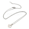 201 Stainless Steel Heart Pendant Necklace with Cable Chains NJEW-Q317-18P-1