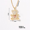Cute Bear Pendant Necklace with Full Diamonds TW6428-1
