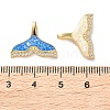 Brass Micro Pave Clear Cubic Zirconia Pendants KK-S048-05G-3