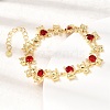 Brass Micro Pave Cubic Zirconia Link Chain Bracelets for Women BJEW-D457-01G-5