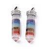 7 Chakra Mixed Gemstone Pointed Big Pendants G-P491-10AS-3